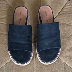 Lucky Brand Black Mules with Minimalist Design Size 7